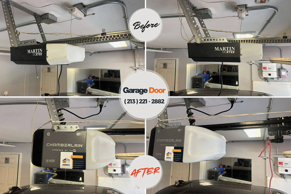 Before and after: garage door repair Davis, OK